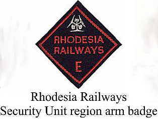 Rhodesia Railways Security Branch Region Arm Patch